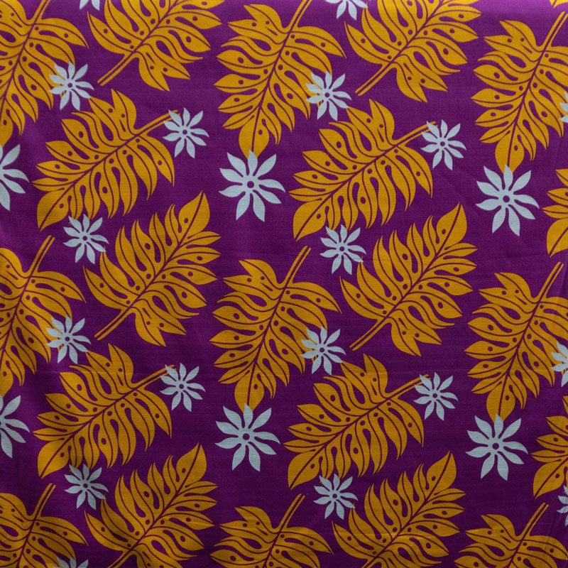 Tiare & Split Leaf Fabric | Cotton Light Barkcloth  | Spandex Palace