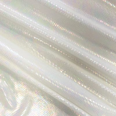 White Venom Snake Skin Stretch Velvet Iridescent Spandex Fabric