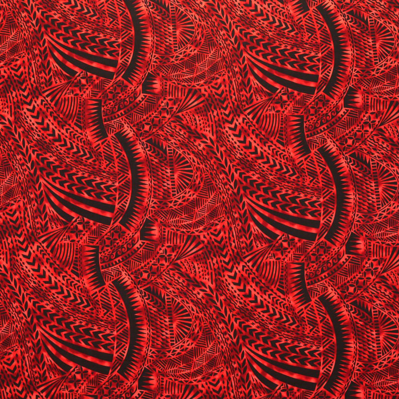 Traditional Polynesian Tattoo Design Fabric | Rayon Poplin  |  Spandex Palace