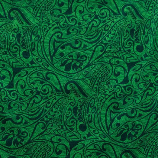 Polynesian Tribal Stems & Leaves All Over design Fabric | Cotton Light Barkcloth  | Spandex Palace