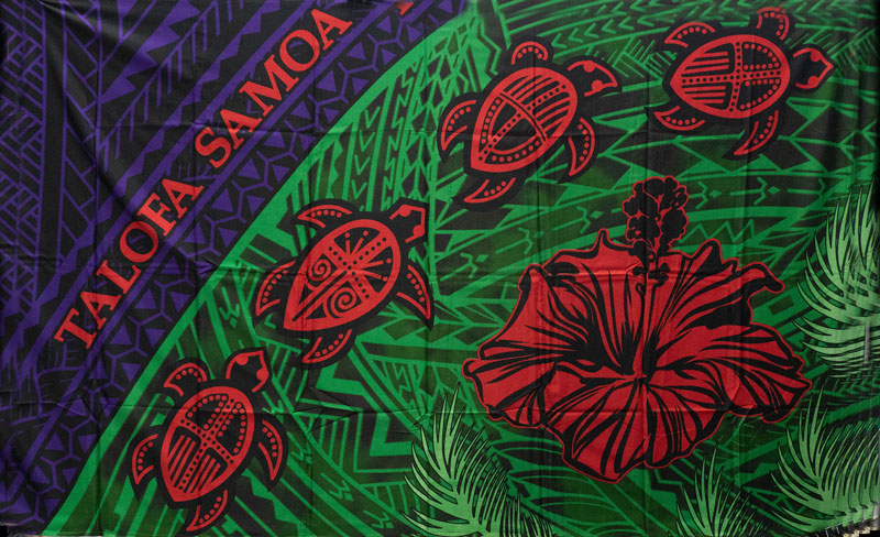 Talofa Samoa Sea Turtles Hibiscus Sarong