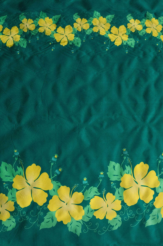 Hibiscus Double Border Polyester Fabric | Islands Fabric