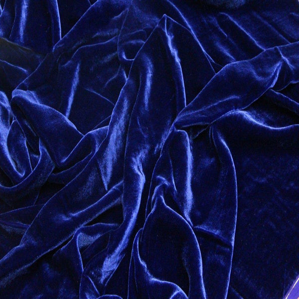 Royal Blue Silk Velvet Fabric