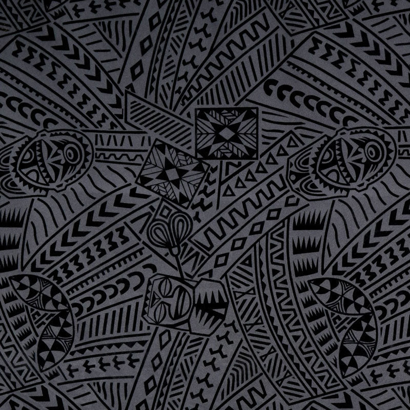 Polynesian Tiki Tribal Design Fabric | Polyester Flocking  | Spandex Palace