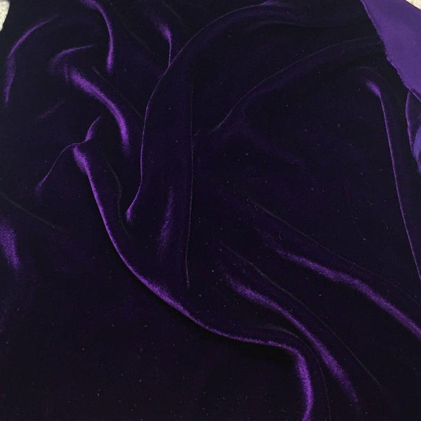 Dark Purple Silk Velvet Fabric