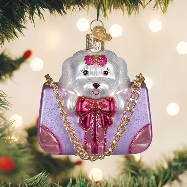 Posh Pup In Purse Ornament - Spandex PalaceOld World Christmas