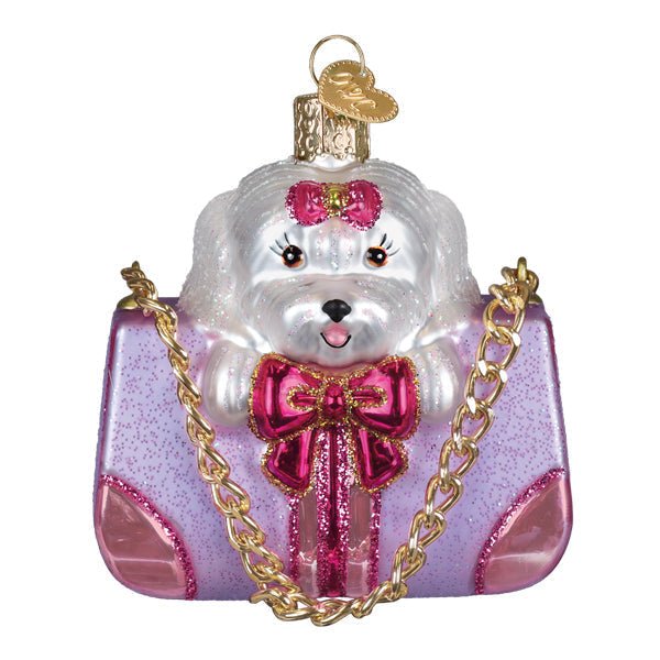 Posh Pup In Purse Ornament - Spandex PalaceOld World Christmas
