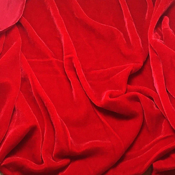 Red Silk Velvet Fabric