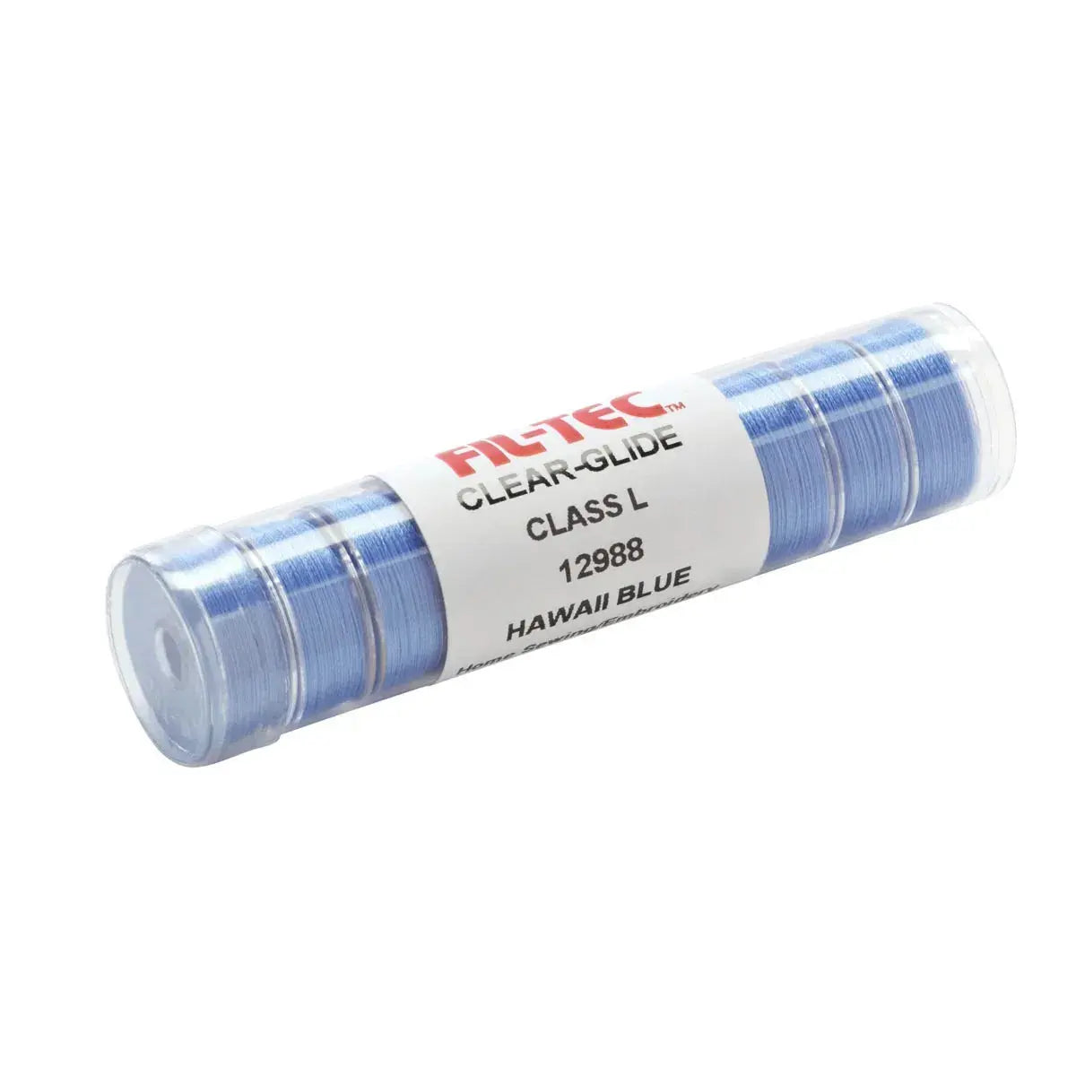 12988 Hawaiian Blue Prewound Clear-Glide Bobbin Tube - Style L