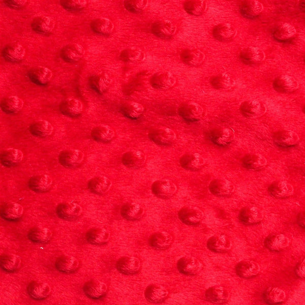 Red Minky Dimple Dot Fabric