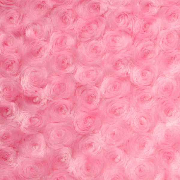 Pink Swirl Rosebud Faux Fur Fabric