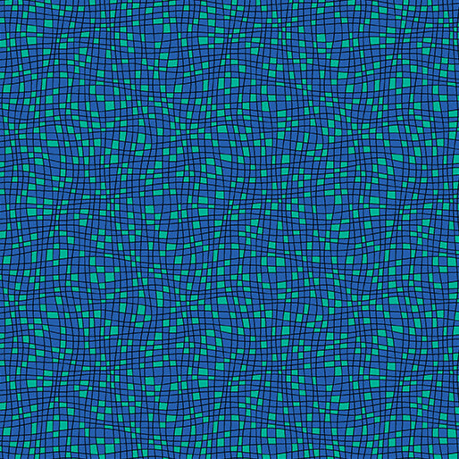 Teensy Checks Blue Cheeto's World Cotton 44"/45" Fabric Per Yard