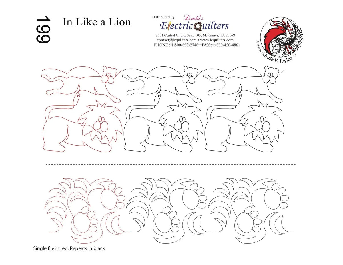199 In Like A Lion Pantograph by Linda V. Taylor