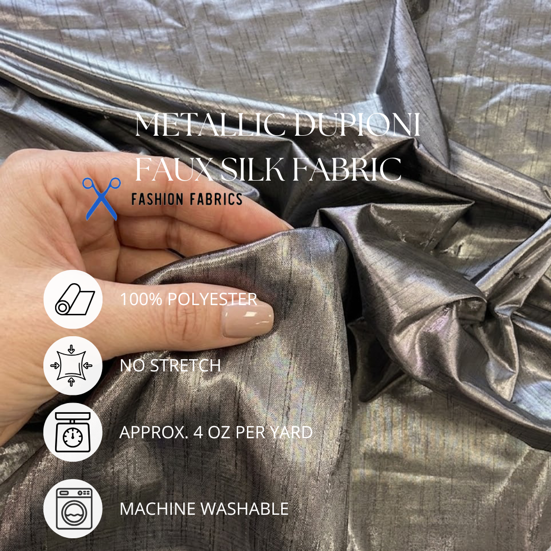 Metallic Dupioni Faux Silk Fabric