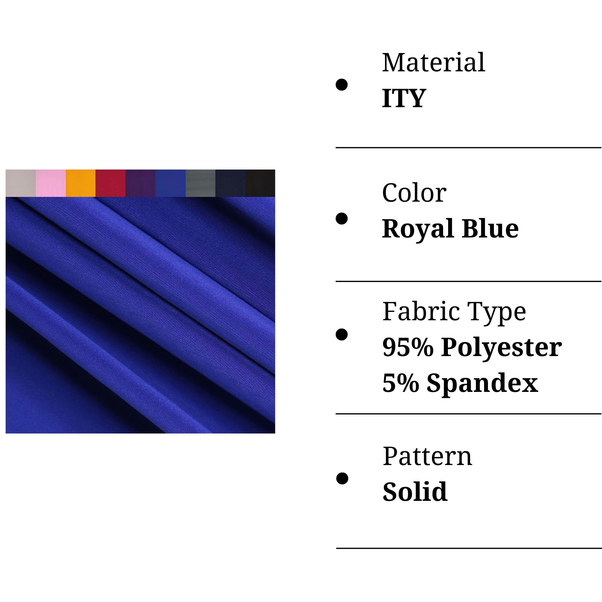 ITY Polyester Spandex Fabric | Royal Blue