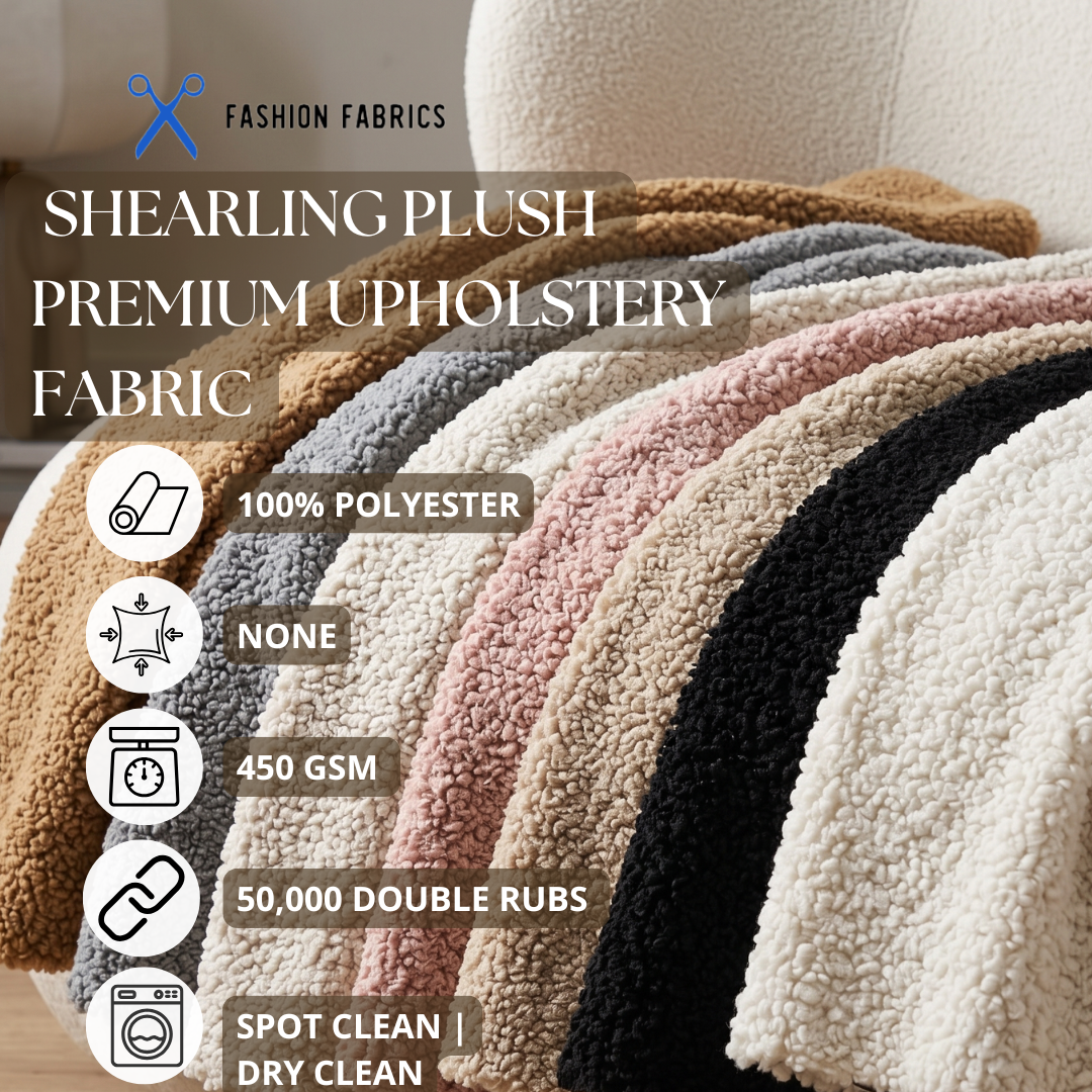 Faux Shearling Plush Upholstery Fabric