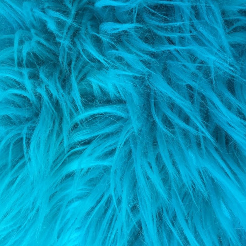 Turquoise Luxury Long Pile Shaggy Faux Fur Fabric