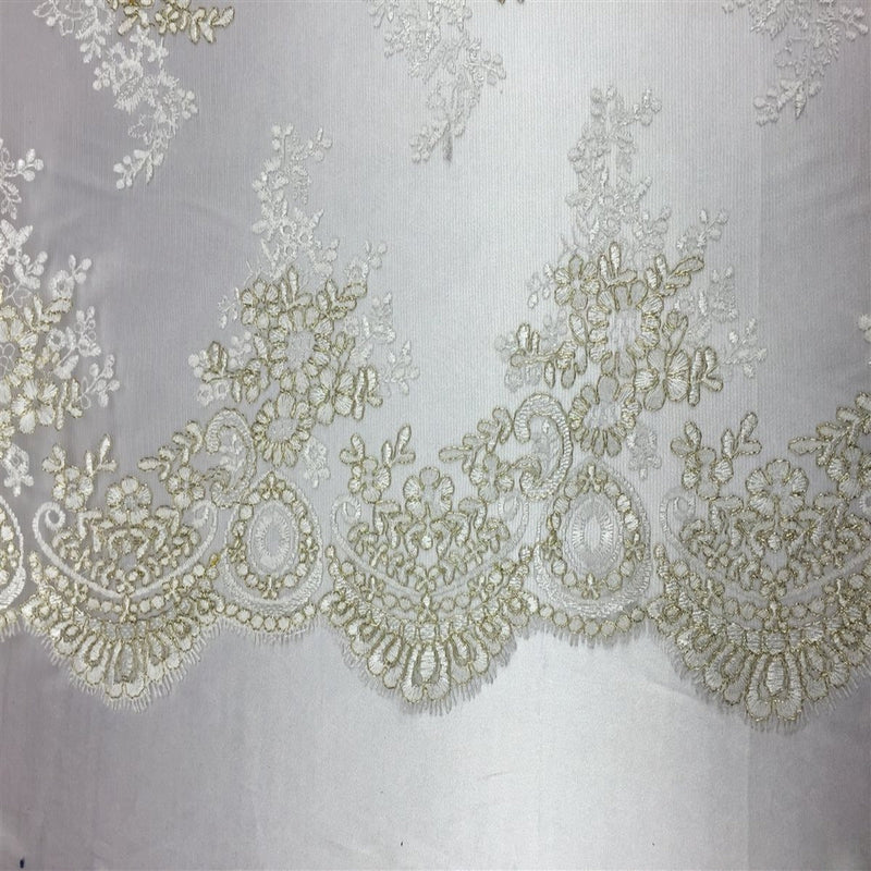 Oswald Floral Embroidered Lace Fabric