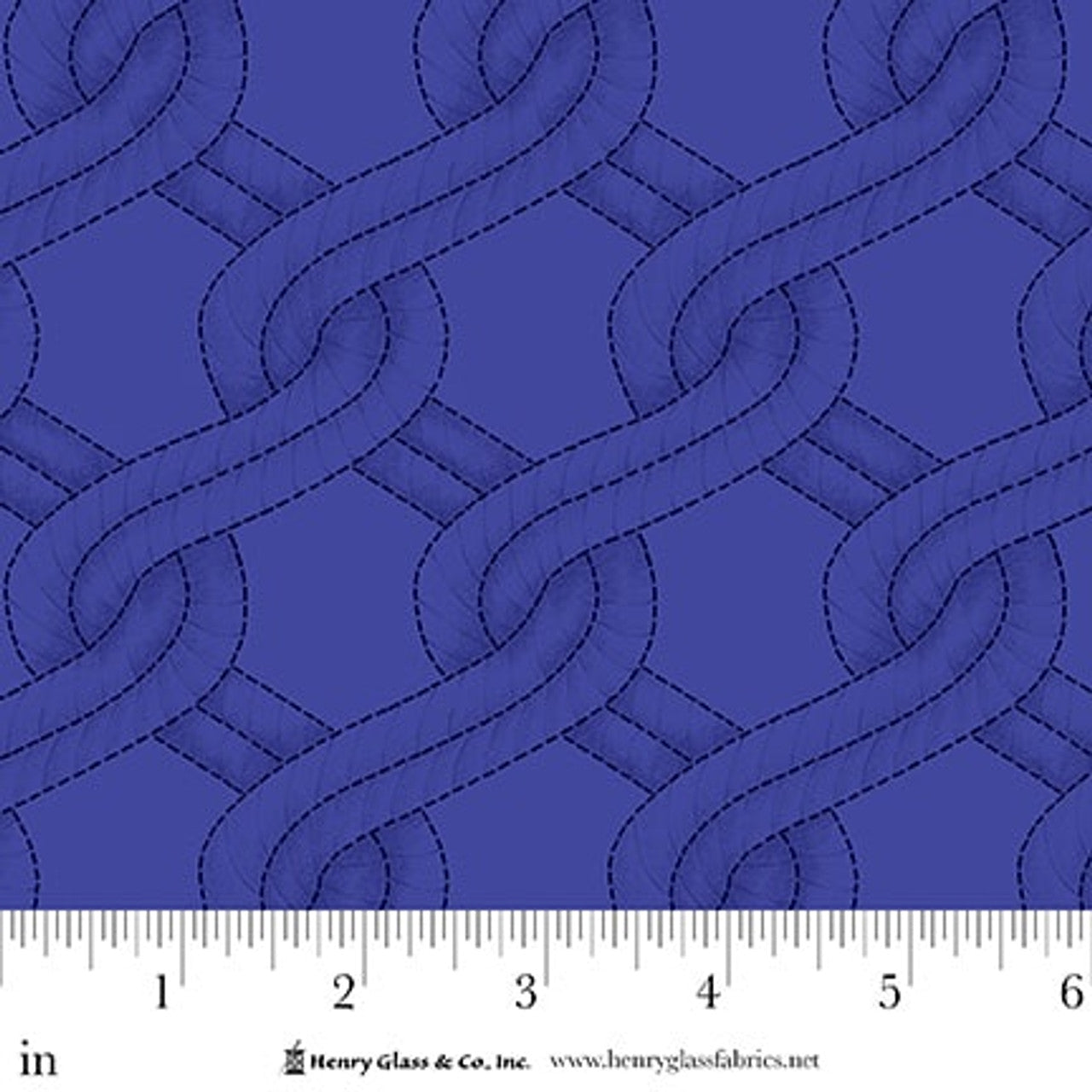 Royal Blue Twisted Rope Stitched Braid Cotton Wideback Fabric Per Yard