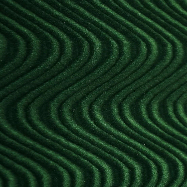 Emerald Green Swirl Velvet Flocking Fabric