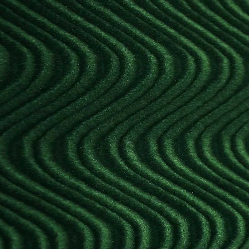 Emerald Green Swirl Velvet Flocking Fabric