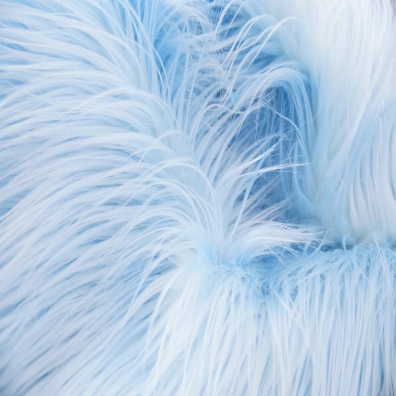 Baby Blue Shaggy Long Pile Faux Fur Fabric (4")