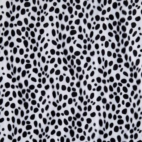 Dalmatian Dog Print Velboa Faux Fur Fabric