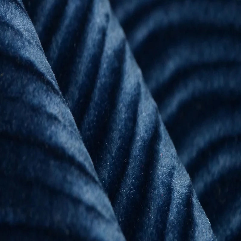 Navy Swirl Velvet Flocking Fabric