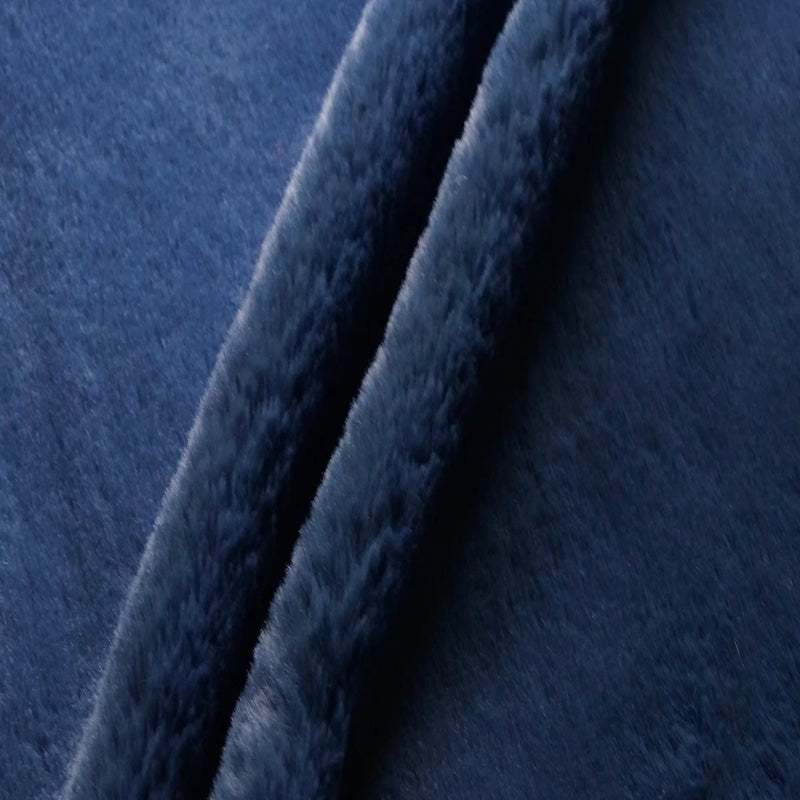 Navy Blue Rex Rabbit Minky Faux Fur Fabric