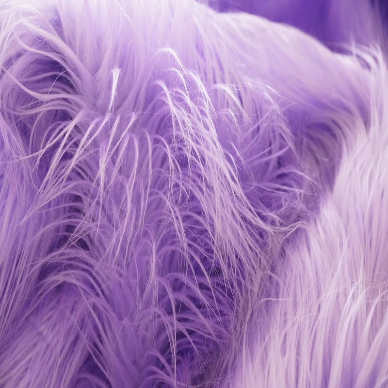 Lavender Purple Shaggy Long Pile Faux Fur Fabric (4")