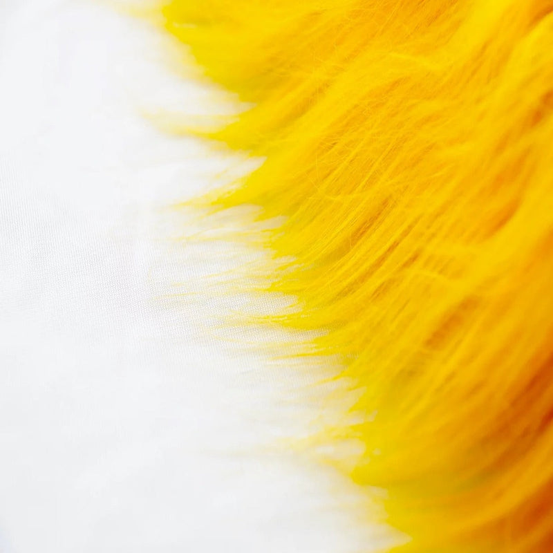 Canary Yellow Shaggy Long Pile Faux Fur Fabric (4")