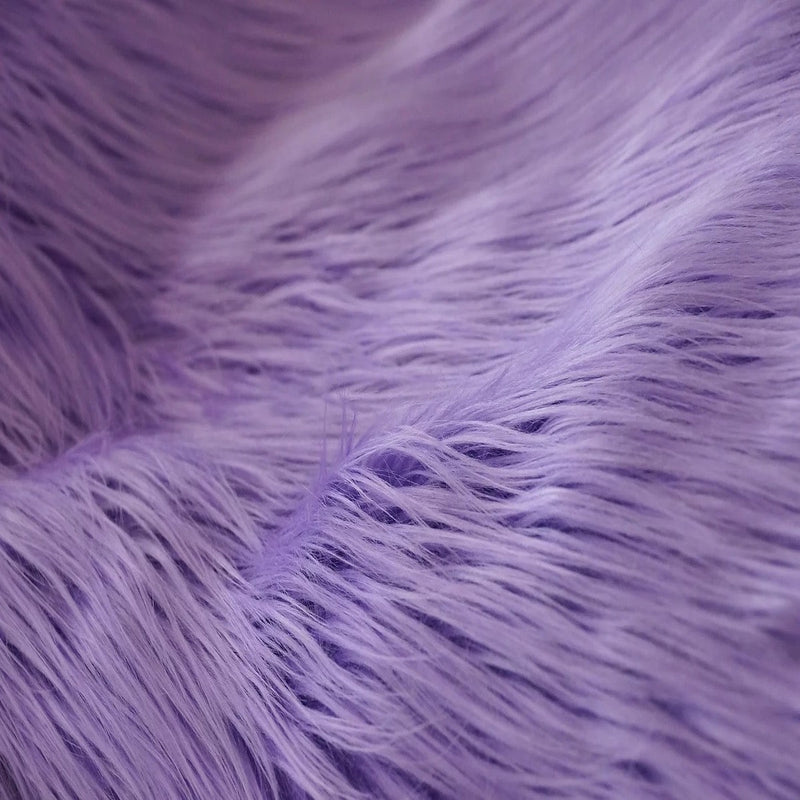 Lavender Purple Shaggy Long Pile Faux Fur Fabric (4")