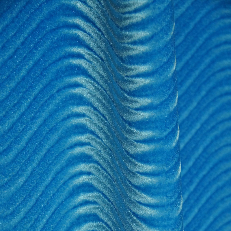 Turquoise Blue Swirl Velvet Flocking Fabric