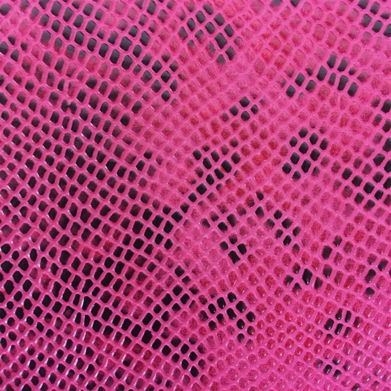 Pink Matte Python Snake Skin Vinyl Fabric