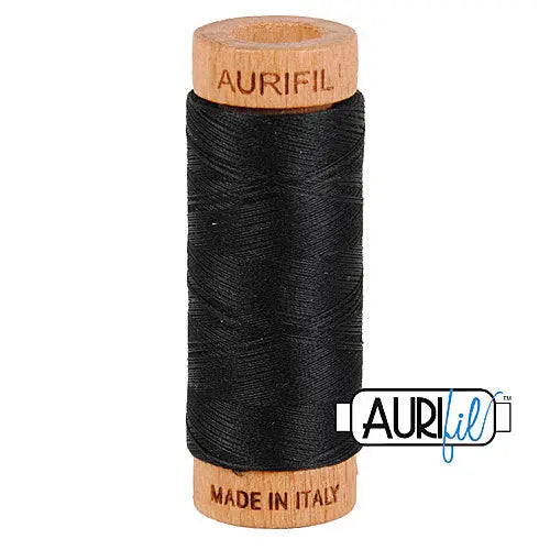 2692 Black Aurifil Cotton 80wt Spool