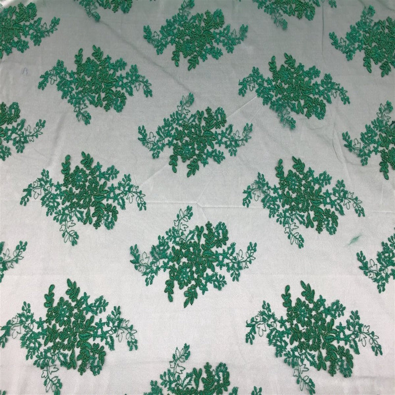 Green Oswald Embroidered Lace Fabric