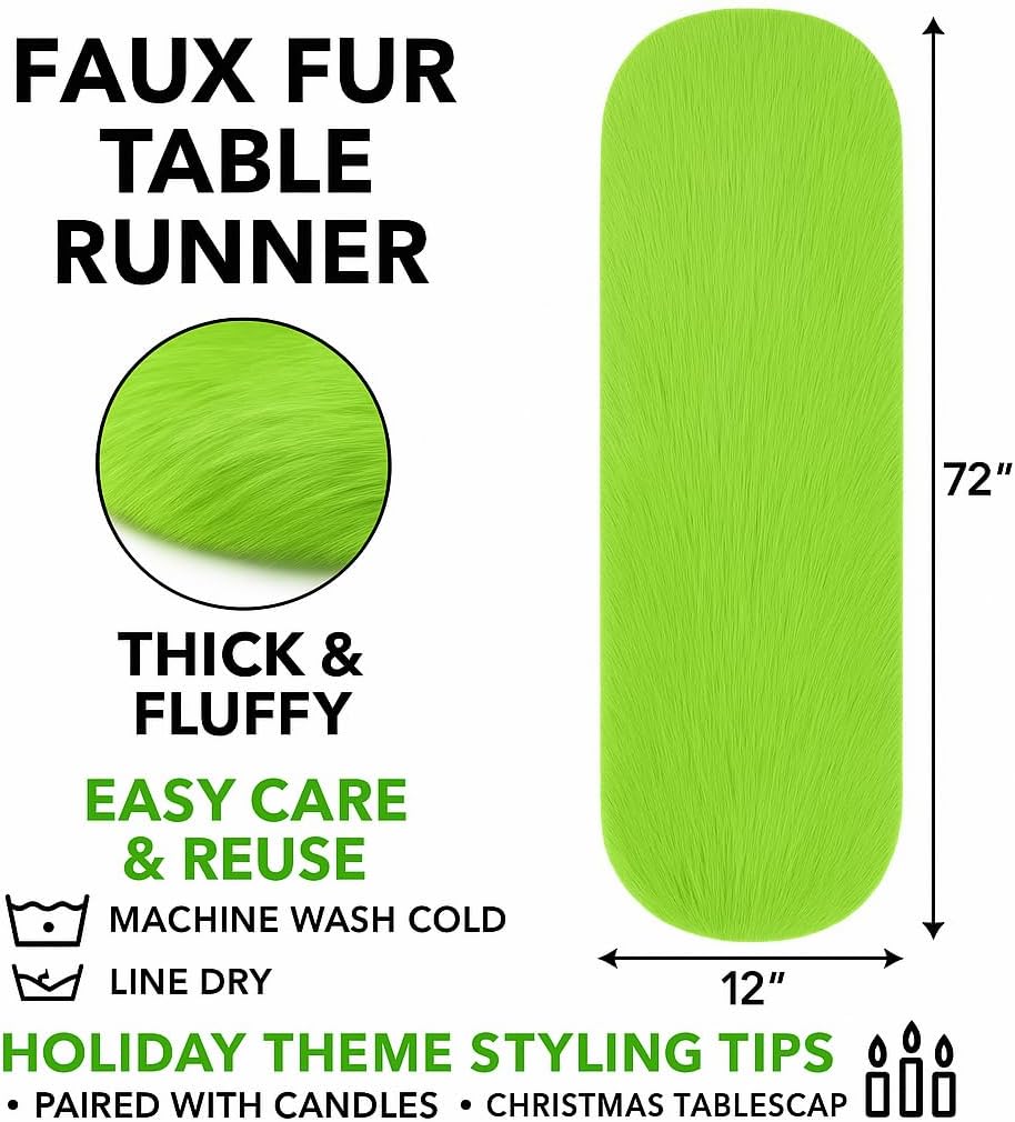 Faux Fur Table Runners Turquoise  – Elegant Decor for Every Occasion