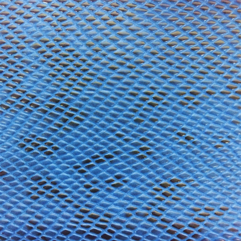 Blue Matte Python Snake Skin Vinyl Fabric