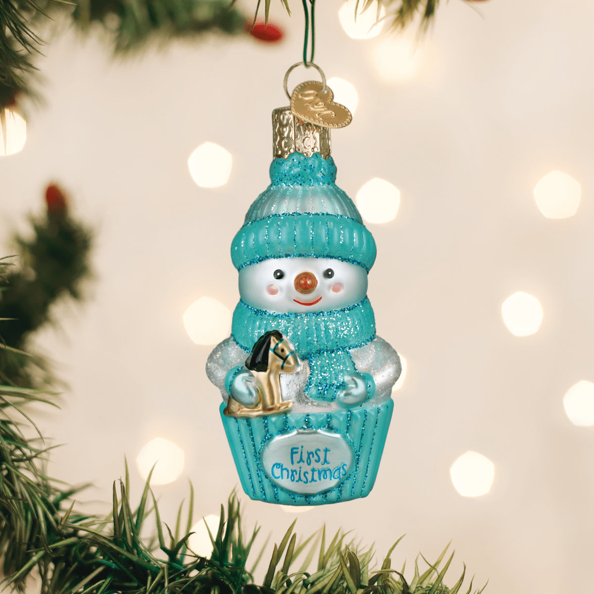 Snow Baby Cupcake Boy Ornament - Spandex PalaceOld World Christmas