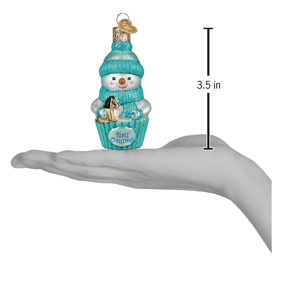 Snow Baby Cupcake Boy Ornament - Spandex PalaceOld World Christmas