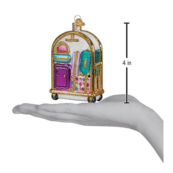 Hotel Luggage Cart Ornament - Spandex PalaceOld World Christmas