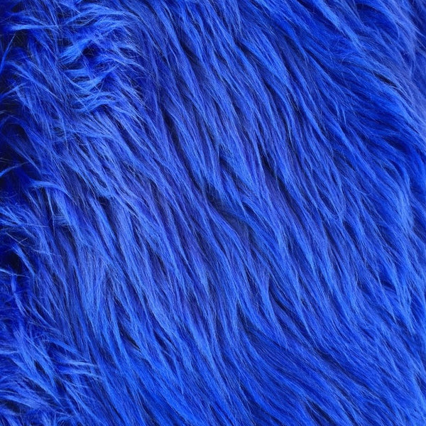 Royal Blue Luxury Long Pile Shaggy Faux Fur Fabric