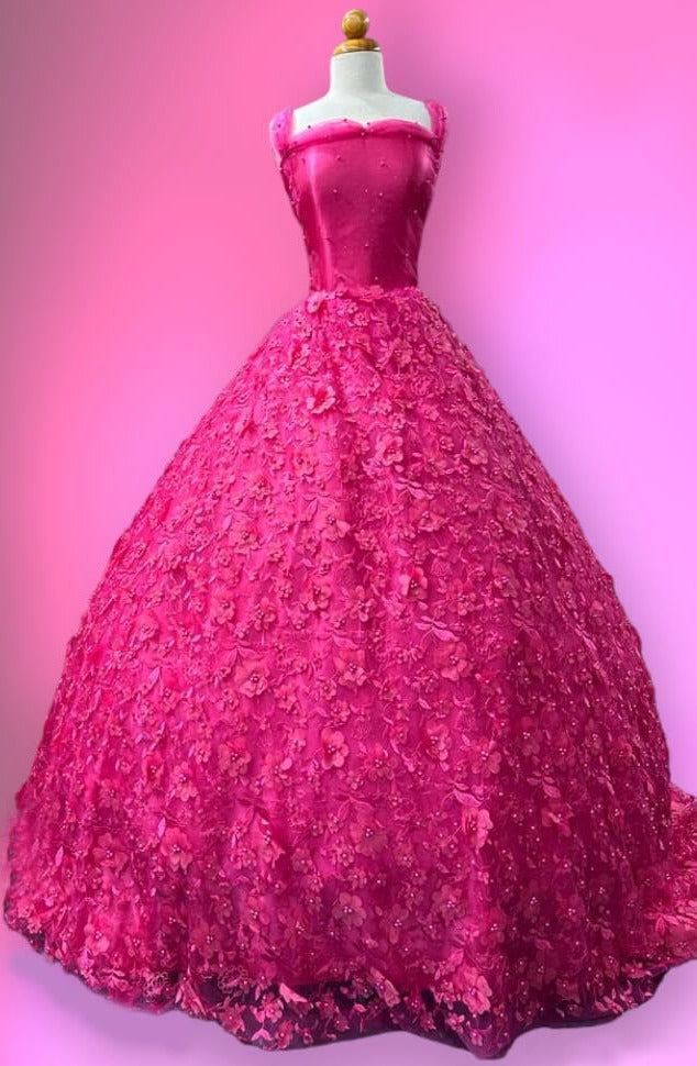 Beaded 3D Floral Lace Fabric – For Bridal, Quinceañera & Dance Dresses | Lace USA - GD-241