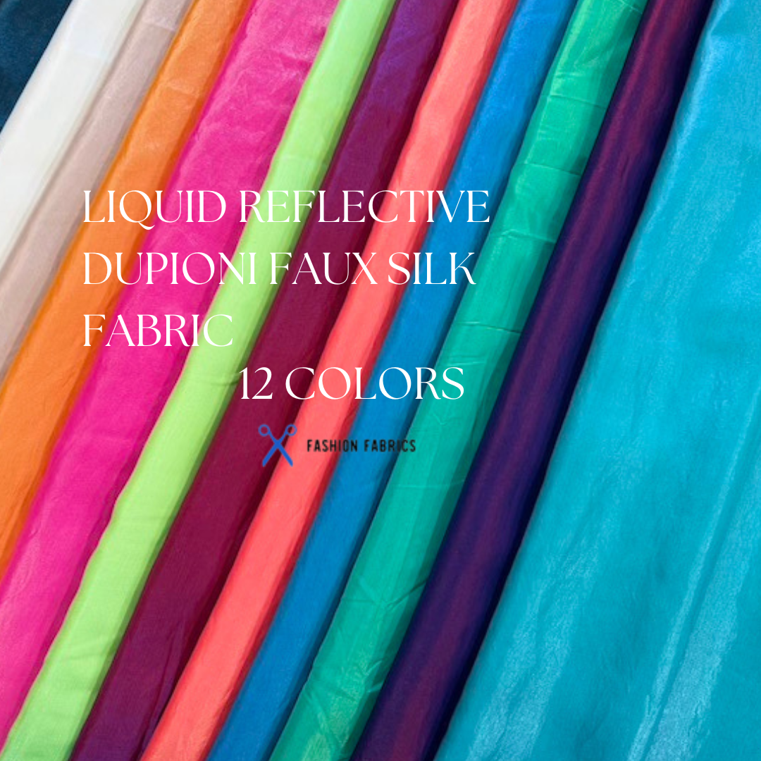 Liquid Reflective Dupioni Faux Silk Fabric