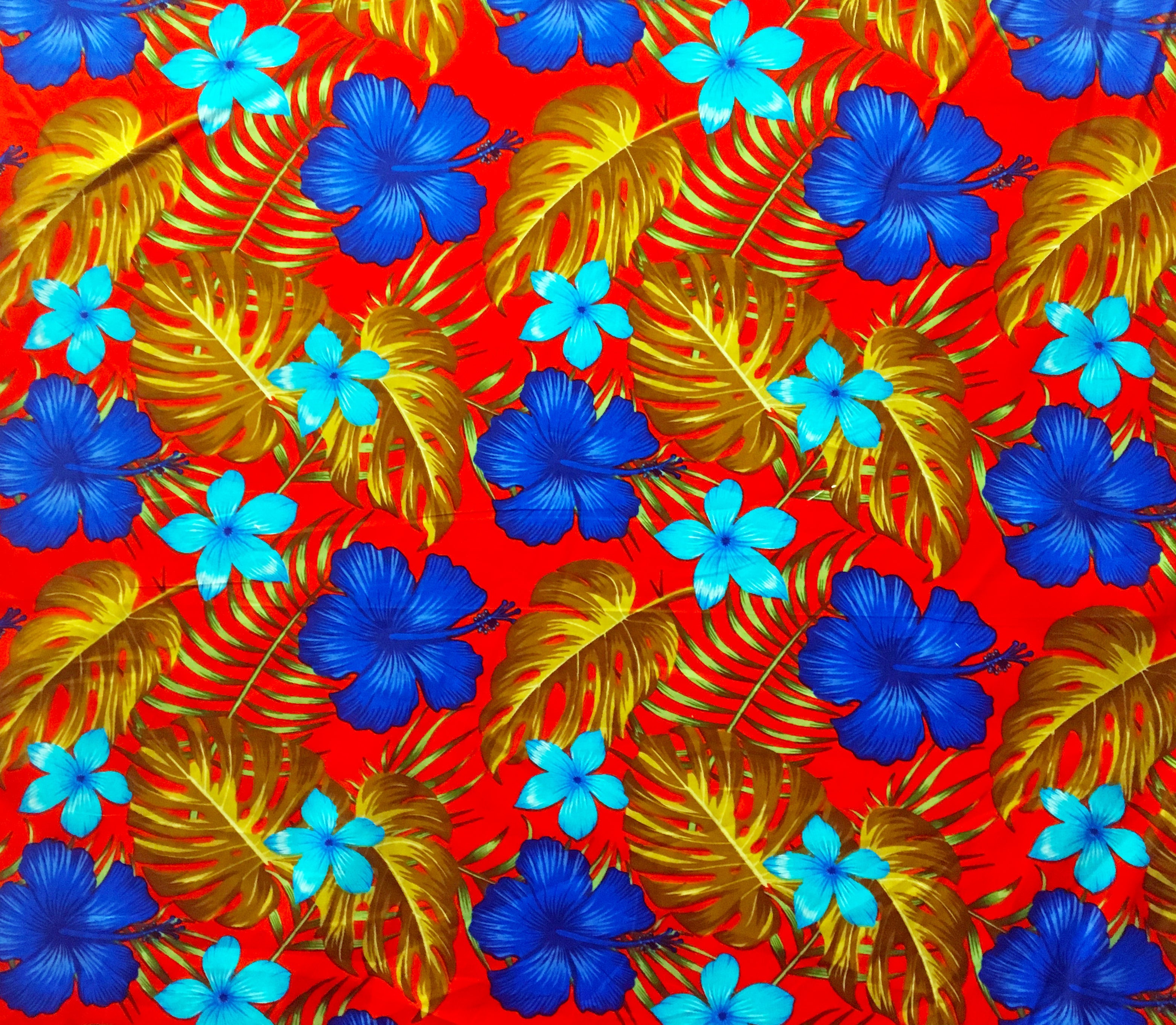 All over Tropical Flowers Fabric | Cotton