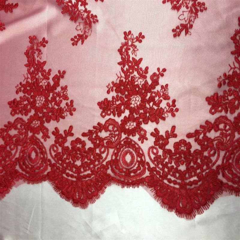 Oswald Floral Embroidered Lace Fabric