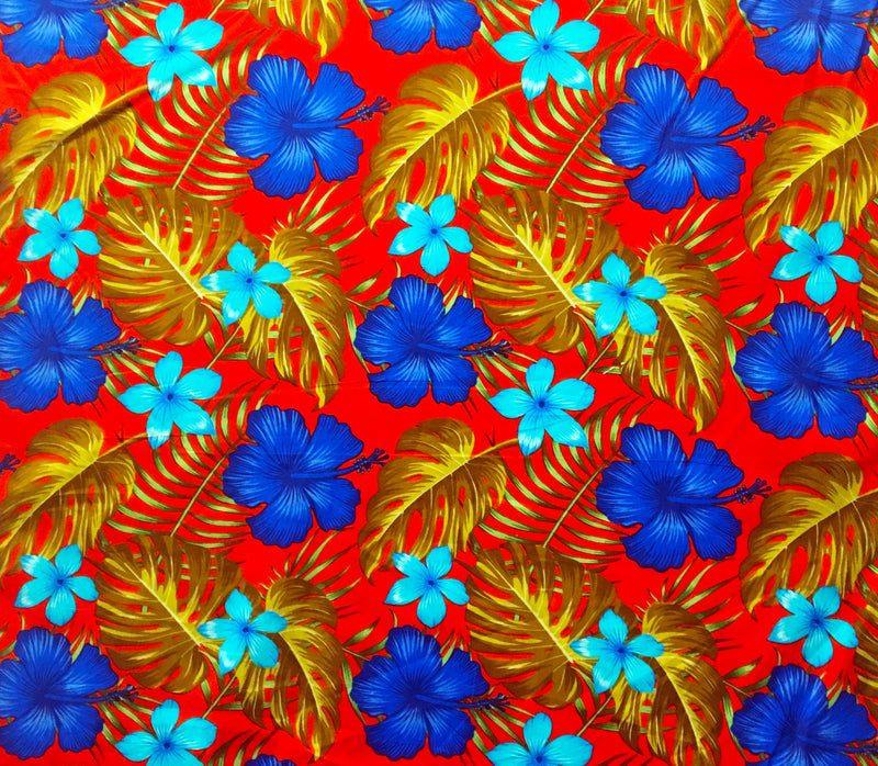 All over Tropical Flowers Fabric | Cotton