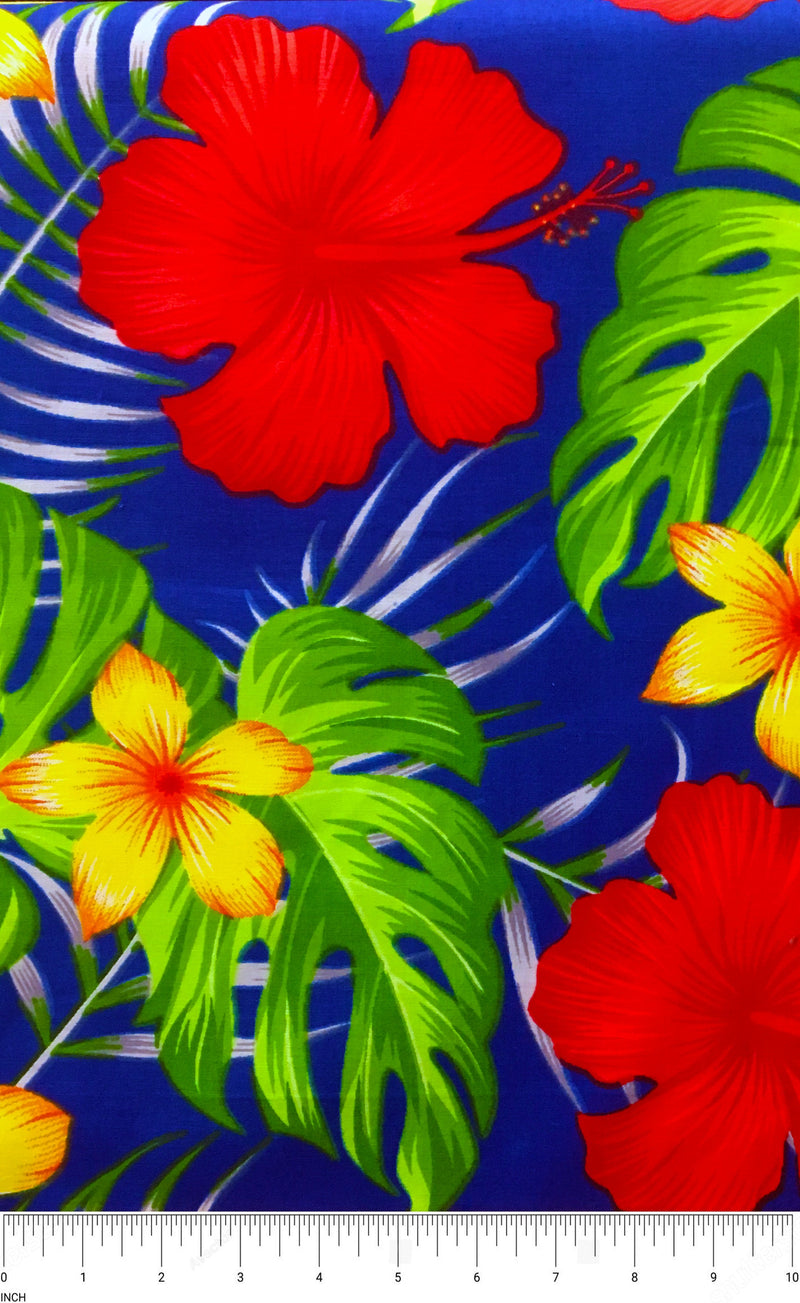 All over Tropical Flowers Fabric | Cotton