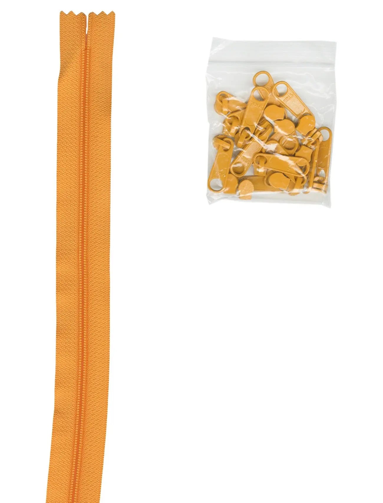 4 yards of 16mm #4.5 Zipper Chain and 16 Ex-Large Papaya