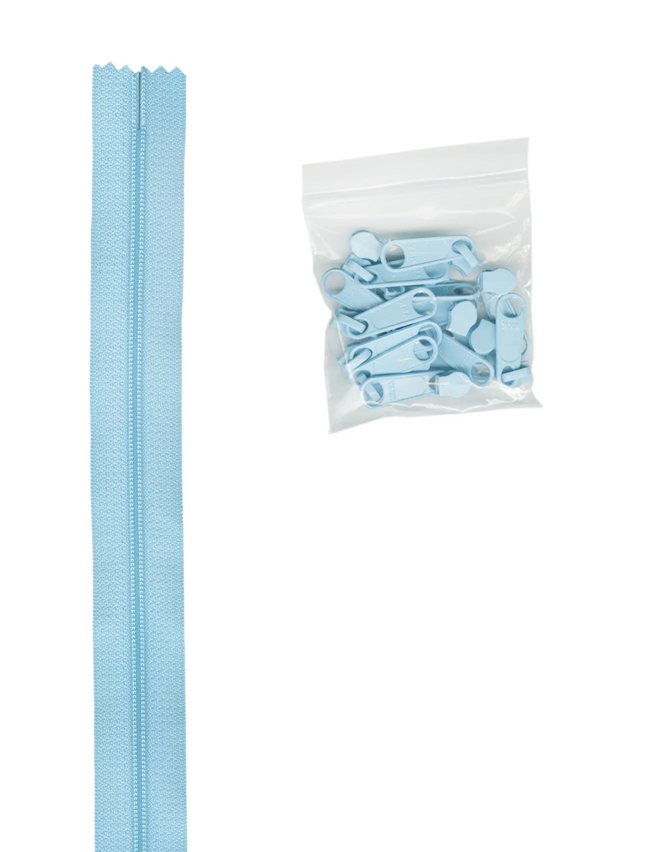 4 yards of 16mm #4.5 Zipper Chain and 16 Ex-Large Robin Egg